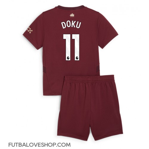 Dres Manchester City Jeremy Doku #11 Tretina pre deti 2024-25 Krátky Rukáv (+ trenírky)